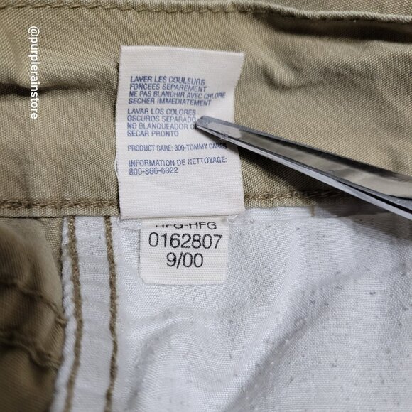 Vtg Tommy Hilfiger Baggy Convertible Cargo Pants 40x30 Measures 40x29 Y2K Beige - Picture 9 of 16